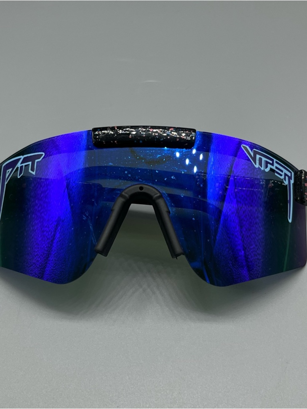 Pit Viper Blue Shield Sunglasses with Black Accents